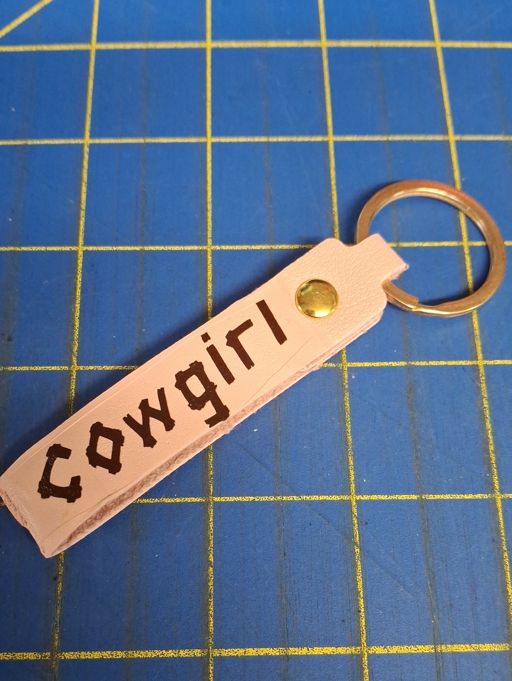 Cowgirl Pink Pleather 3" Keyring Purse Charm